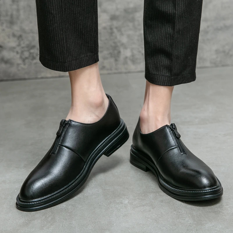 Fashionable Mens One Step Business Leather Shoes Evening Dress Gentleman Formal Elegant Wedding Shoes Zapatillas 250113