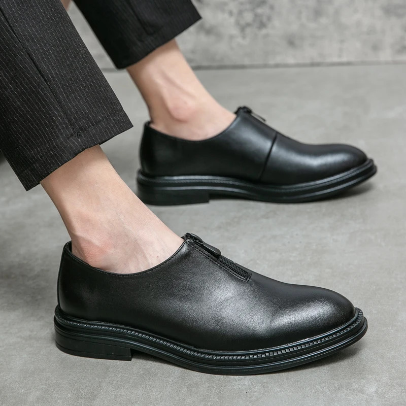 Fashionable Mens One Step Business Leather Shoes Evening Dress Gentleman Formal Elegant Wedding Shoes Zapatillas 250113