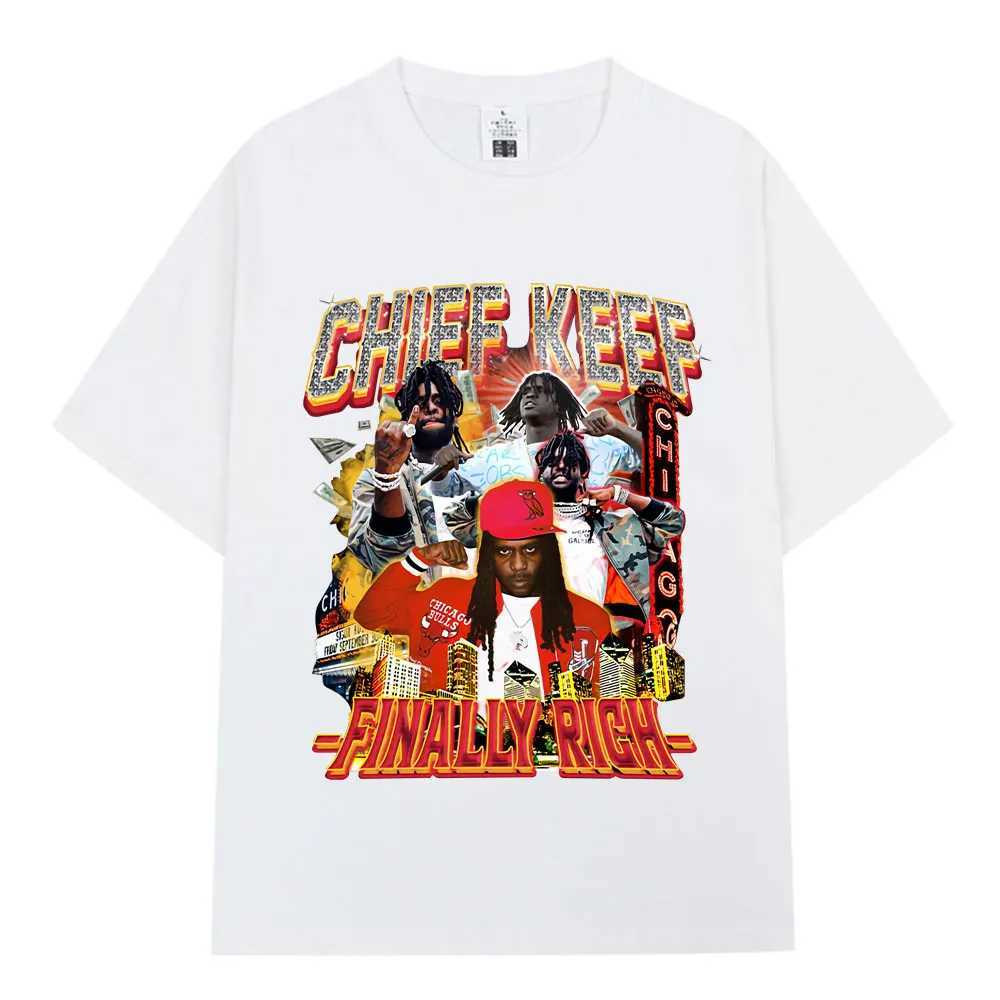 Rapper Chief Keef Finally Rich Graphic T Shirt Men Women Fashion Hip Hop Short Sleeve T-shirt 100% Cotton Oversized T-shirts Top X250203