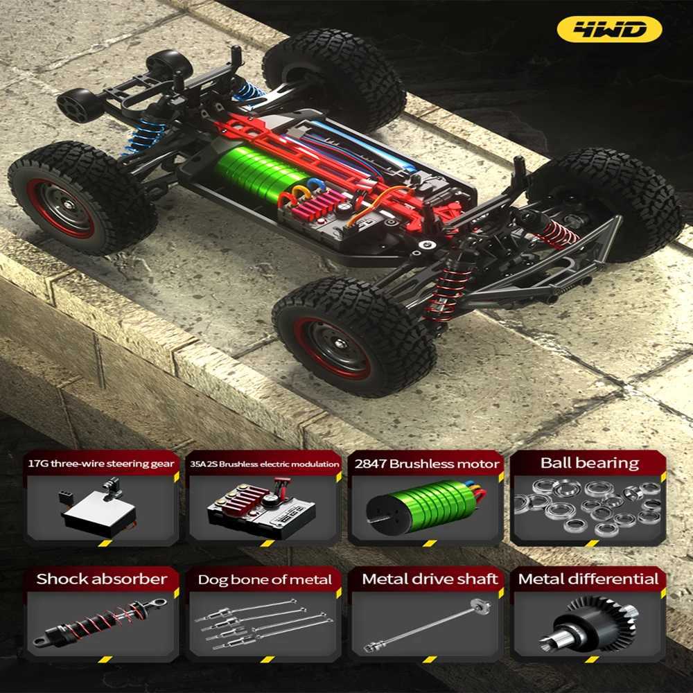 Q130 1 14 70KM/H 4WD RC Car With Light Brushless Motor Remote Control Cars High Speed Drift Monster Truck Toys for Adults Kids X250203