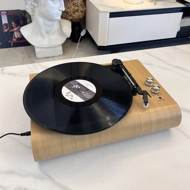 Modern vinyl record player retro Bluetooth stereo wooden phonograph turntable phonograph 250113