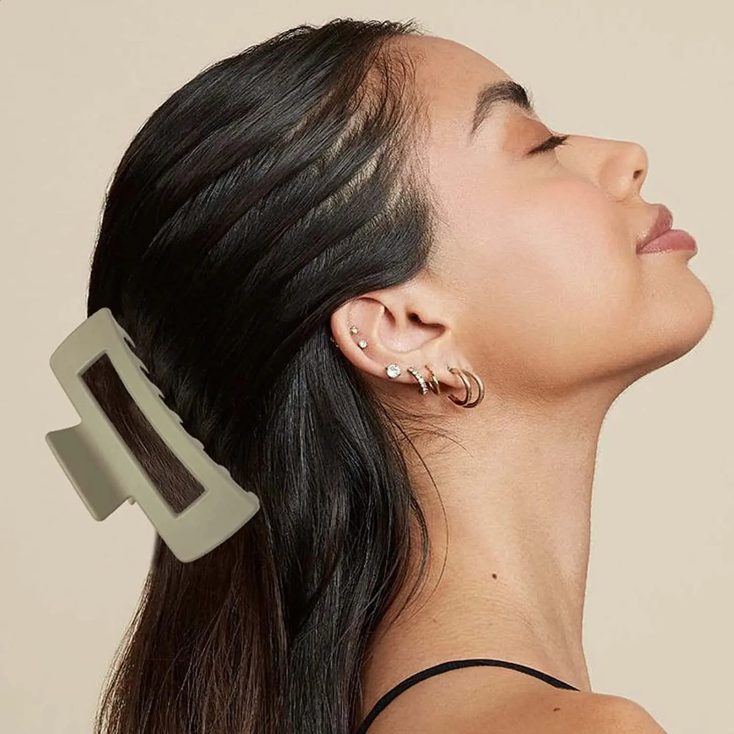 Large Claw Clips for Thick Hair Rectangle and Butterfly Hair Clips for Women Matte Non-Slip Strong Hol 6 Packs 4.1 in 250120