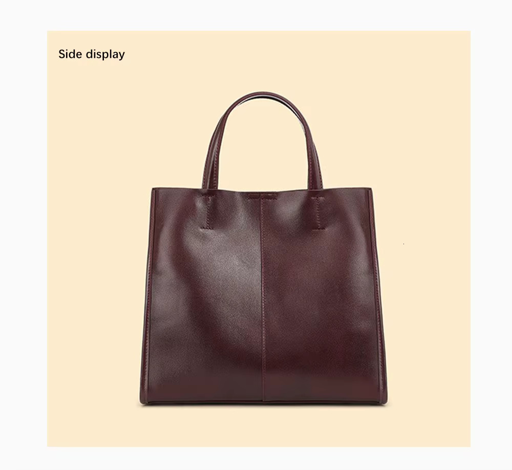 Zency Genuine Leather New Simple Shoulder Bag Large Capacity Shopper bags handbags women Casual Handbag Crossbody Vintage Oil Wax Tote