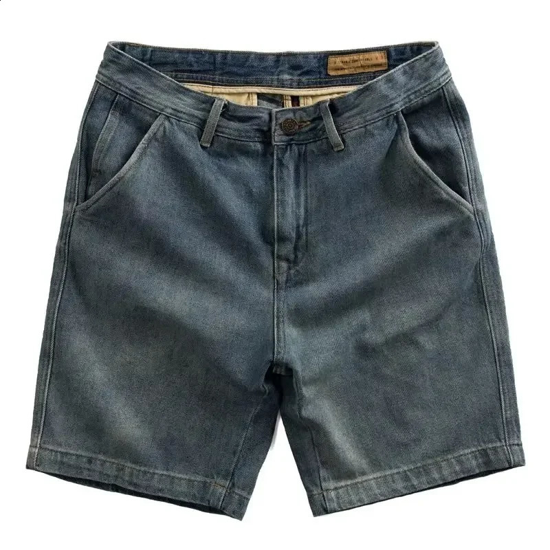 Men 2025 Summer Fashion Solid Color Pockets Jeans Shorts Mens Loose Casual Short Pants Male High Waist Straight Shorts P899 250113