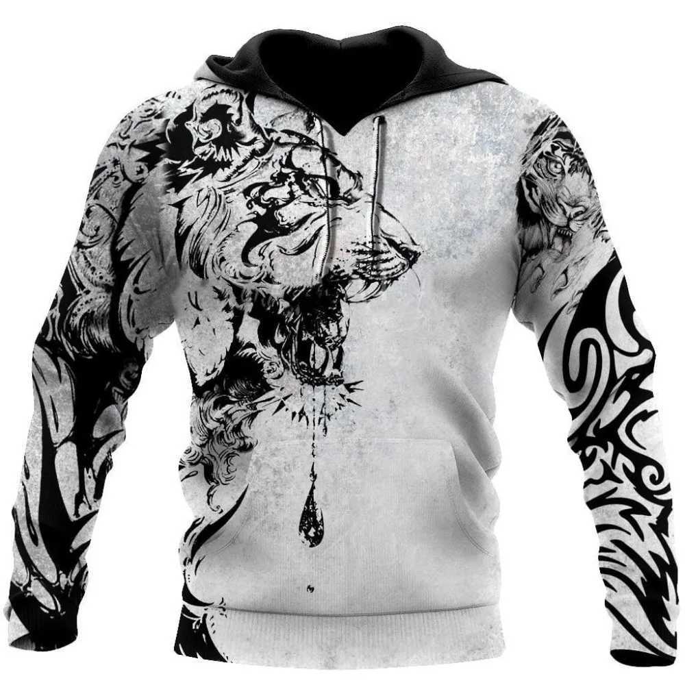 Spring and Autumn Mens Wolf Animal Pattern 3D Printing Hoodie Harajuku Fashion Hooded Sweatshirt Unisex Casual Pullover 01XJ2500118