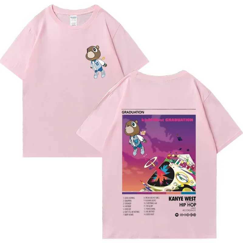 Oversized Cotton And West Graduation Graphic T-Shirt Men Women Rapper Music Album Hip Hop Streetwear Unisex T-Shirt X250203
