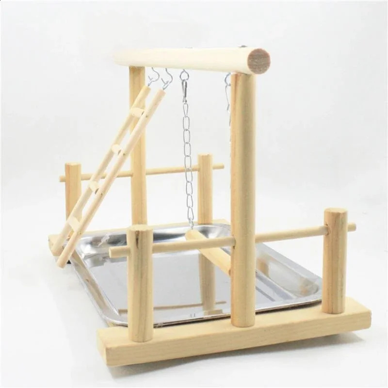 Parrot Station Rack Birdcage Play Stands Bird Wooden Playground Swing And Ladder Toy Bird Toy Supplies 250121