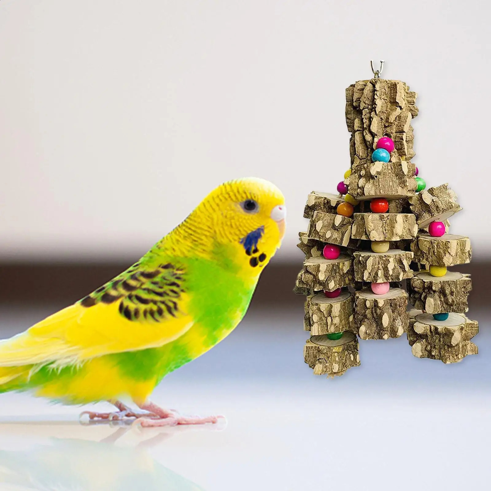 Large Bird Parrot Toy Cage Natural Wooden Blocks Bird Chewing Toy Parrot Cage Bite Toy Macaws Cockatoos Accessoires 250121