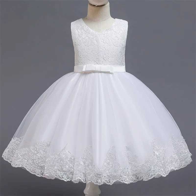 Baby Girls White Baptism Birthday Princess Dress Toddler Girl New Year Embroidery Floral Long Sleeve Flower Kid Wedding Costume X250203