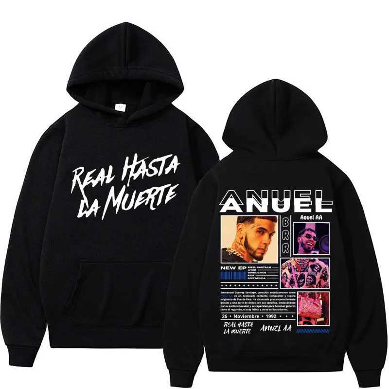 Rapper Anuel AA Real Hasta La Muerte Hoodies Men Women Hip Hop Retro Style Sweatshirt Pullover Harajuku Fashion Oversized HoodedXJ2500118