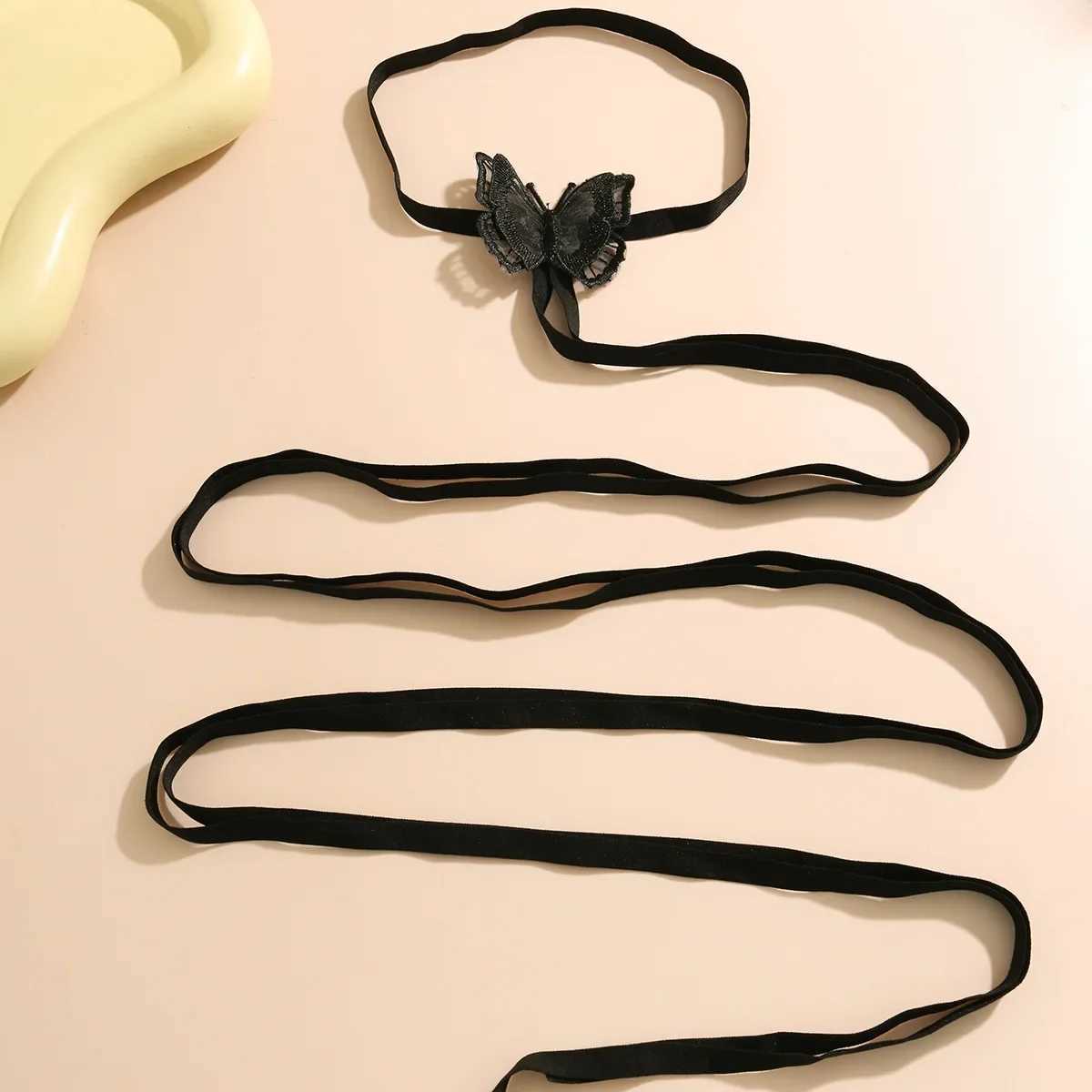 Gothic Multilayer Black Elastic Band Leg Thigh Chain Women Sexy rose butterfly Harn Cosplay Harajuku Bo Jewelry AnkletsXJ250121