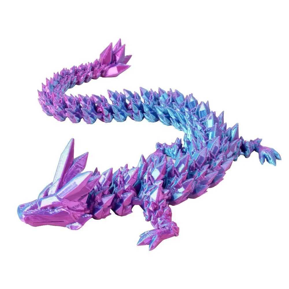Printed 3D Gem Crystal Fidget Toy Rotatable Articulated Dragon Ideal Gift for Kids with ADHD Perfect Birthday Miniatures Free shipping