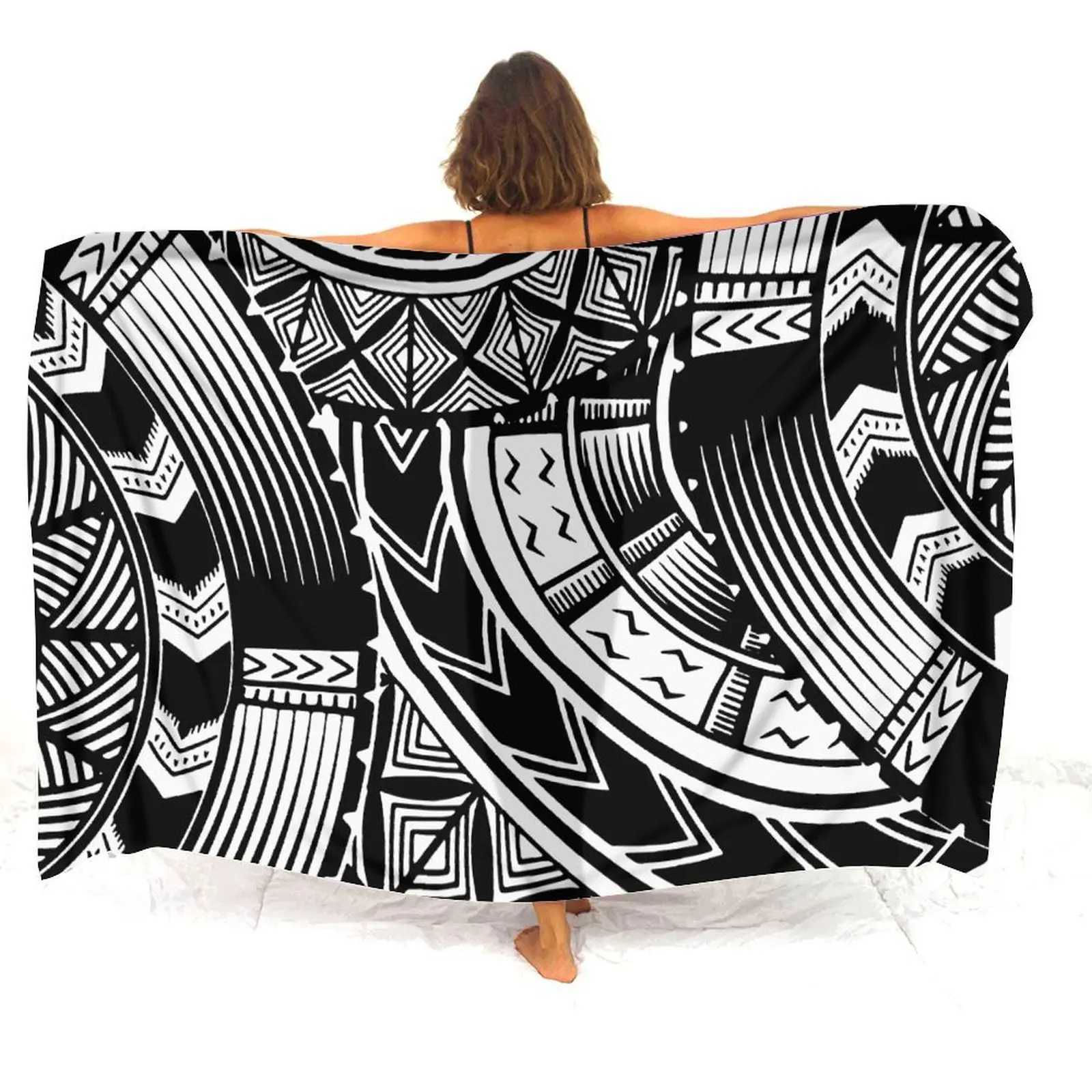 Polynesian Flower Pattern Design 2024 New Saron Samoa Island Club Ladies Saron Shl Customized Beach Ron Sunscreen Clothes W250120