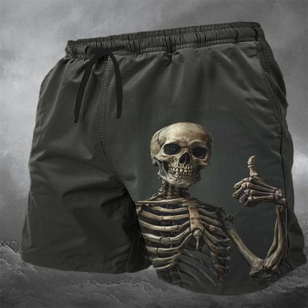 Summer Skull 3D Print Beach Shorts Mens Casual Fashion Board Male Swimming Trunks Kids Short Pants Man Swimsuit Clothing 250121