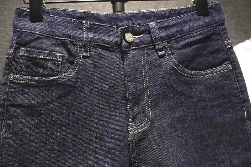 Summer 2023 New Korean Letter Printed Luxury Fashion Slim Jeans Classic Cowboy Men Casual Blue Boyfriend Street Classic Shorts X250203