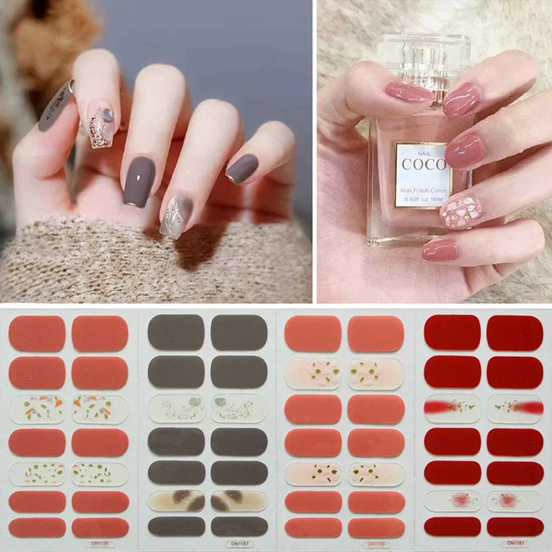 Fashion Transparent Cat Magnetic Semi Cured Gel Nail Stickers UV/LED Baking Lamp Gel Nail Paste Wraps Gel Polish Color DesignXJ250120