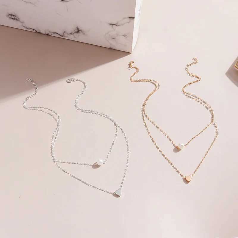 925 Sterling Silver Double-Layer Layered Pearl Necklace Fashionable Pendant Collaone Chain Temperament Luxury JewelryXJ250114