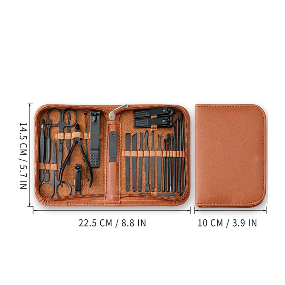 Manicure Set Professional Nail Clipper Kit-26 Pieces Stainless Steel Manicure Kitnail Care Tools with Luxurious Travel CaseXJ250116