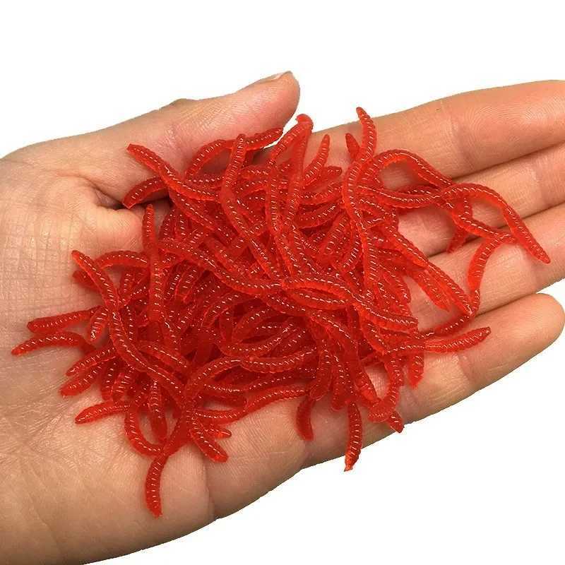 Red Worm Lure 5cm/1.97in Lifelike Fishy Smell Earthworm Stick Fishing Lures Artificial Fishing Soft Bait Pesca 50-1000PcsXJ250122