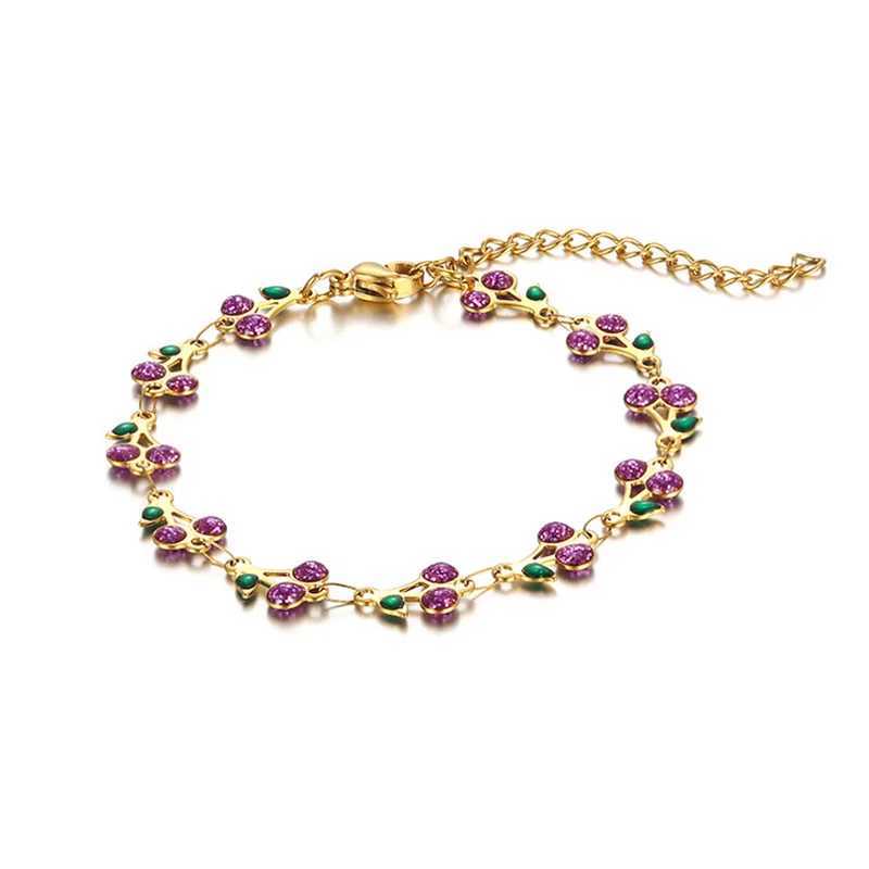 Charm Cherry Bracelet For Women Retro Bohemian Stainless Steel Bracelet For Girls Party Holiday Fashion Jewelry Gift W250121