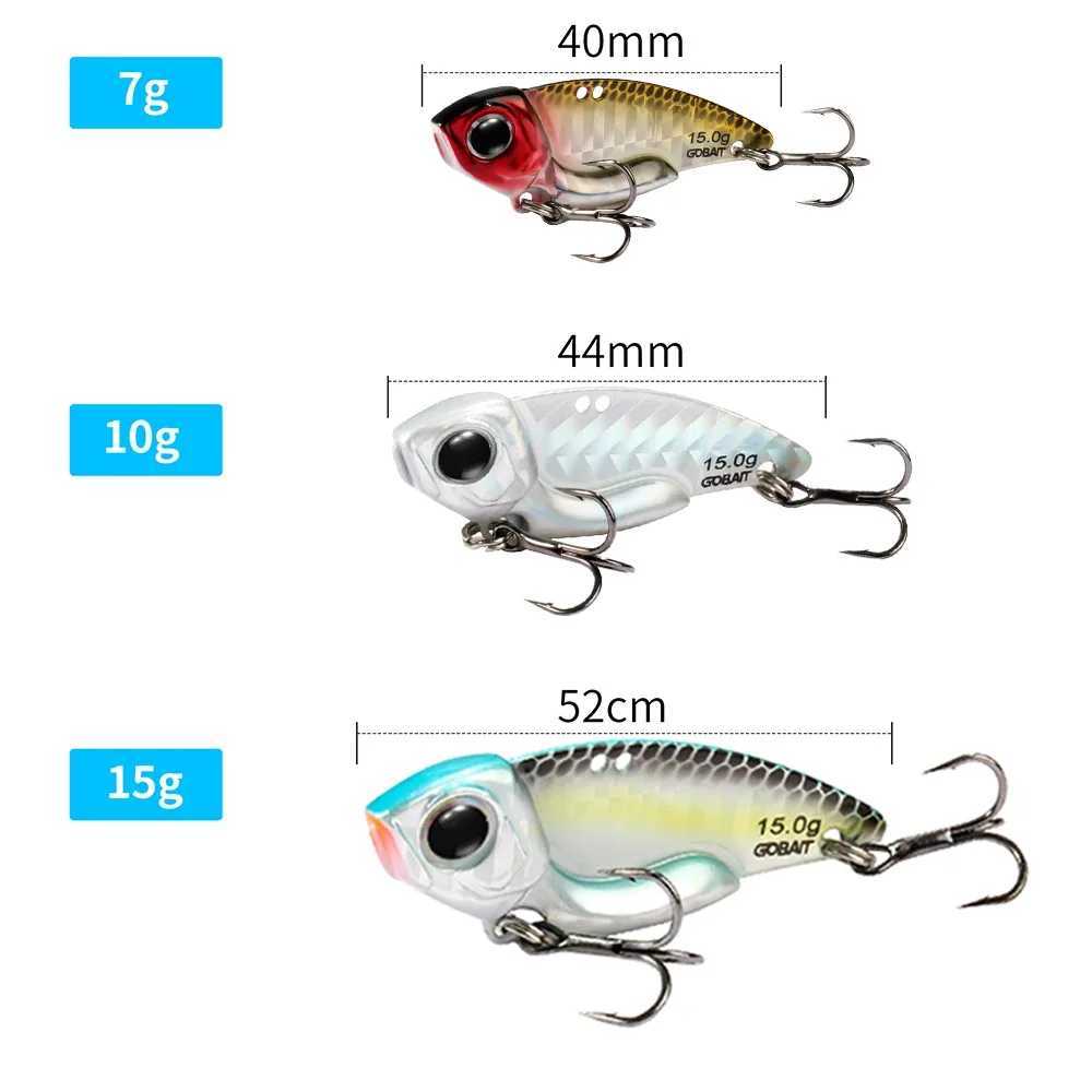 Metal Jig VIB Lure 7g 10g 15g Spoon Spinner Laser Painting Fishing Tackle Treble Hooks Swimbait Pesca Bait Spinnerbait VIBRATIONXJ250122