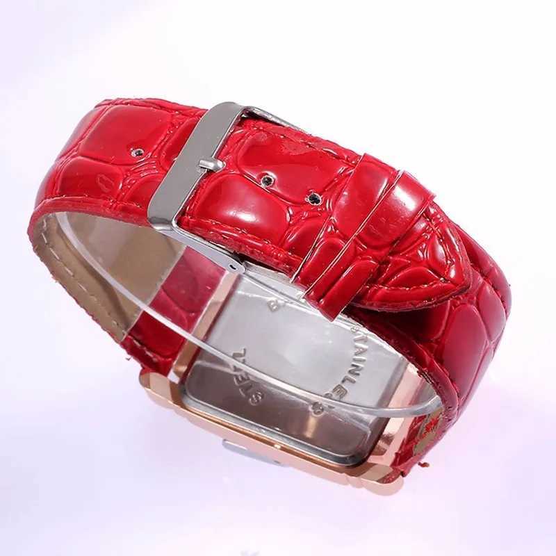 Luxury Rectangle Red Leather Watch Wen Fashion Quartz Wrist Watches Top Brand Casual Dress Ladies Watch Clock Womens Watch 2023 X250203