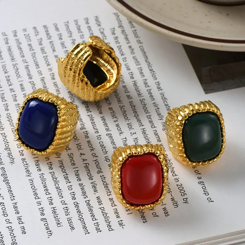 Large colored resin thick ring womens statement cocktail ring er jewelry 250109