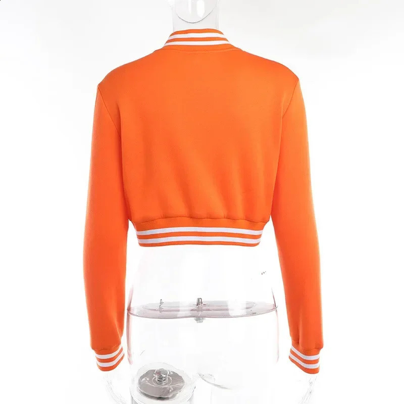 Y2k Vintage Varsity Jackets Fashion Autumn Winter Clothes Women Orange Blue Cropped Jacket Cute Coat baseball jacket 250122