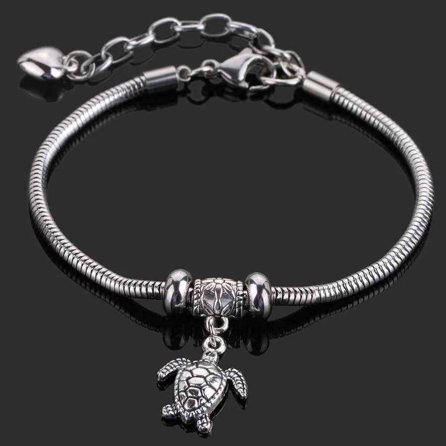 Cute Stainless Steel Bracelet Hand Women Sea Animal Turtle Gift Friend Original Gifts Jewelry W250121