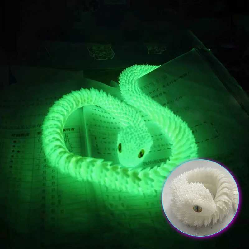 3D Snake Dragon Printed Figures New Year Decoration 2025 Traditional Table Ornament 3d Toys for Kids Christmas Gift Free shipping