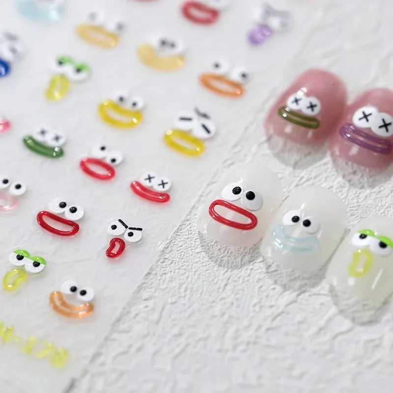 1Pcs Big Mouth Monster Jelly Series Nail Stickers High Quality Kawaii Design Sticker Cute Nail Art Decoration Decals AccessoriesXJ250120