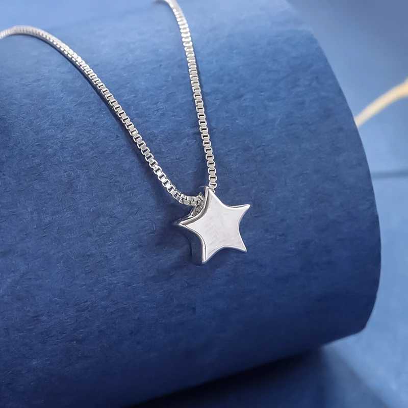 925 Sterling Silver Star Necklace Simple Charm Clavicle Chain For Women Fine Jewelry Wedding Party Birtay GiftXJ250114