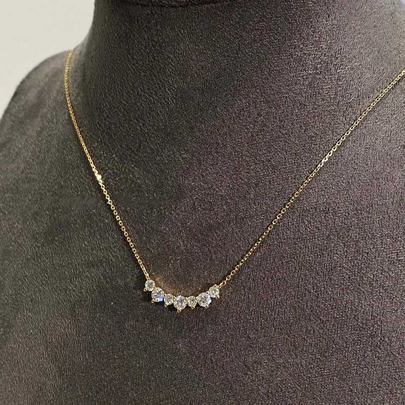 925 Sterling Silver Plated 18K Gold Geometric CZ Pendant Necklace For Women Wedding Party Fine Jewelry GiftXJ250114
