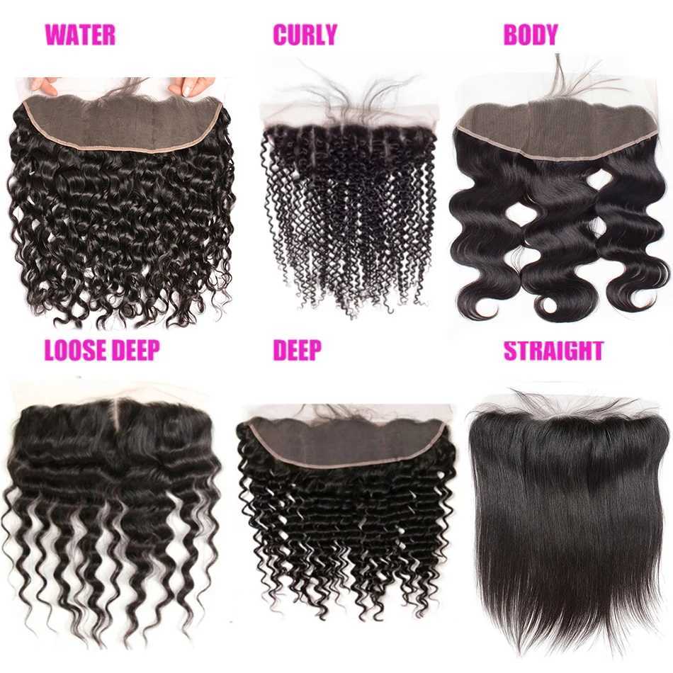 13x4 Water Wave Frontal Human Hair Brazilian Lace Frontal Clo Curly Deep Lace Frontal Clo Human Hair Virgin Hair CloXJ250120