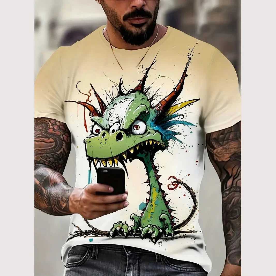 Funny 3D Animal Printed T Shirt For Men Street Trend Harajuku Clothing Casual O-neck Short Sleeve Fashion Breathable Summer TopsXJ250117