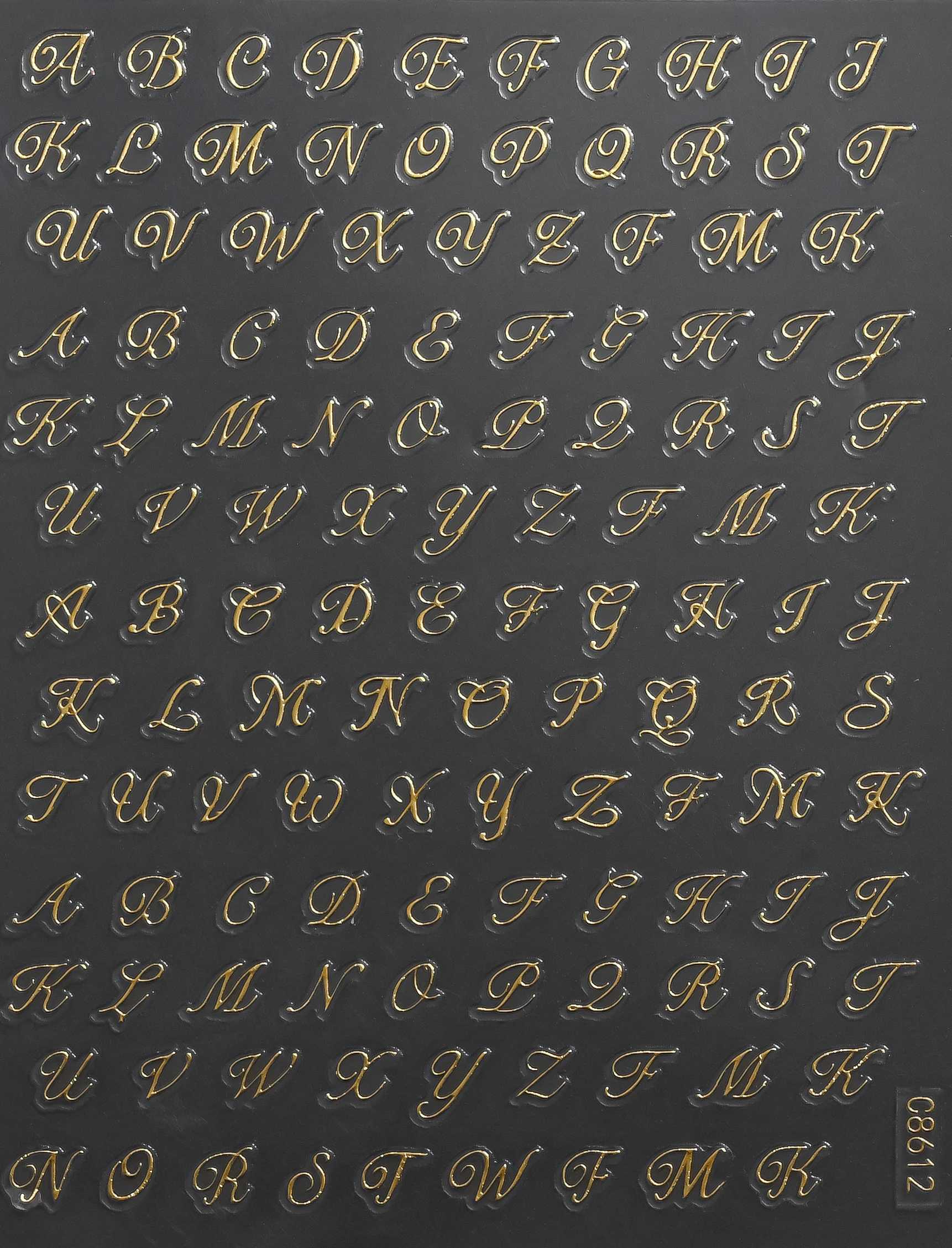 4Sheet/Set Roman Letter Nail Stickers 3D Laser Gold/Silver/Black/White Letter Nail Decal DIY Old Alphabet Manicure Slider NK*4XJ250120