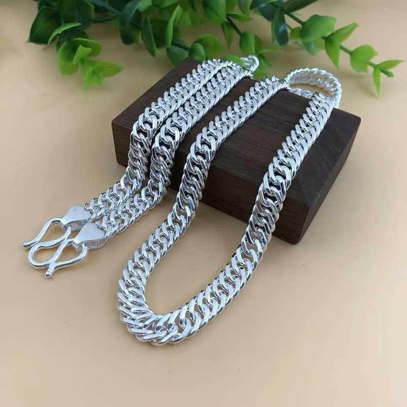 Buyee 925 Sterling Silver Male Big Necklace Chain Light Smooth Wide Chain Necklace for Man Boy Excellent Jewelry ChainXJ250114