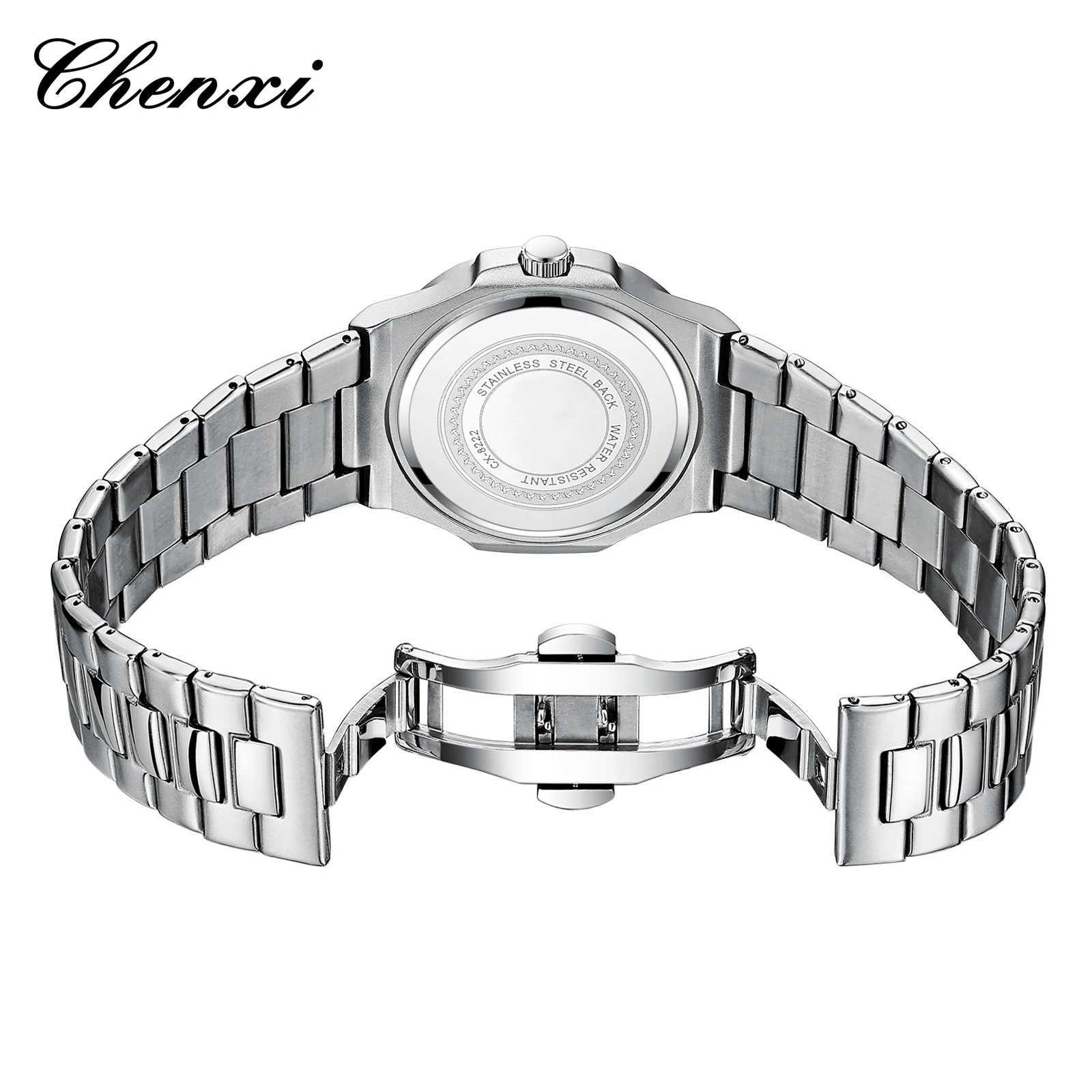 CHENXI 8222 New Womens Watch Elegant Silver Stainless Steel Party Quartz Watch Gift Relogio Feminino X250203