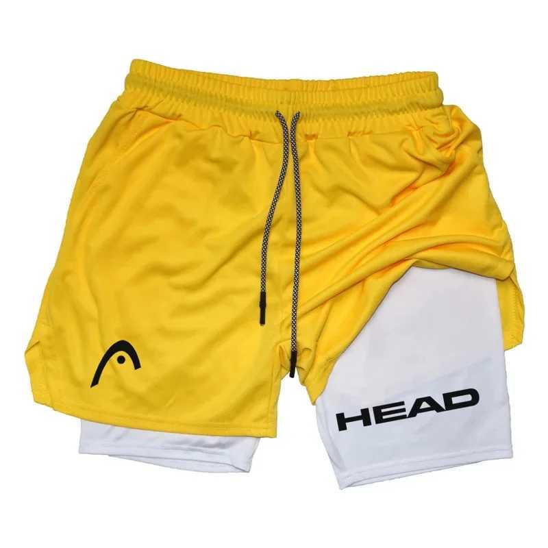 Compressed breathable running shorts for mens gym training 2-in-1 sports shorts for quick drying exercise slow jogging double-layer summer X250203