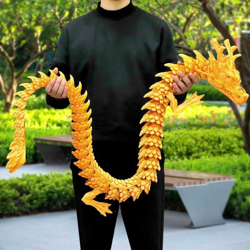 3D Printed Conjoined Dragon Ornaments Movable Creative Dragon Plants rockery Fish Tank Landscaping Decoration 30cm Z250118