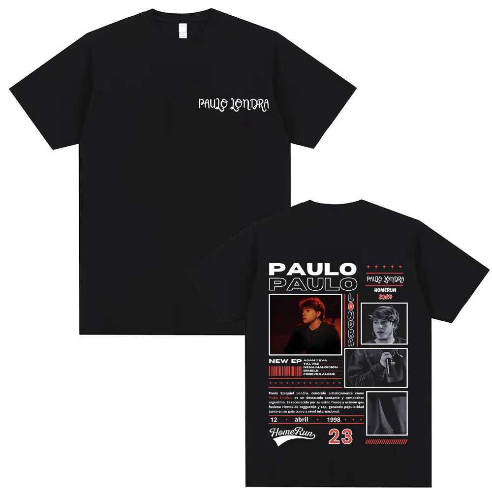 Rare Rapper Paulo London Homerun Double Sided Printed T-shirt Male Vintage Casual Tshirt Men Women Hip Hop Fashion Short Sleeve X250203