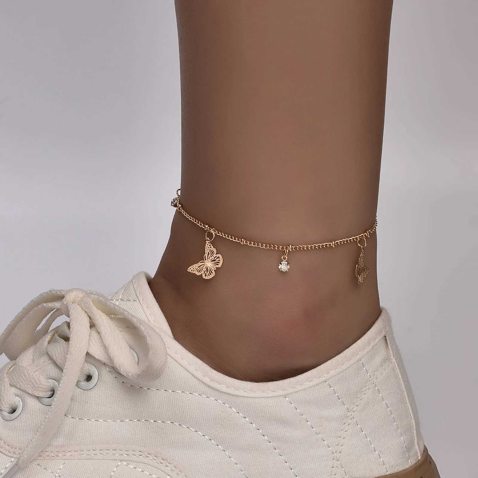 Bohemia Silver Plated Chain Ankle Bracelet On Leg Foot Jewelry Boho Butterfly Charm Anklet For Women Accories SB001XJ250121