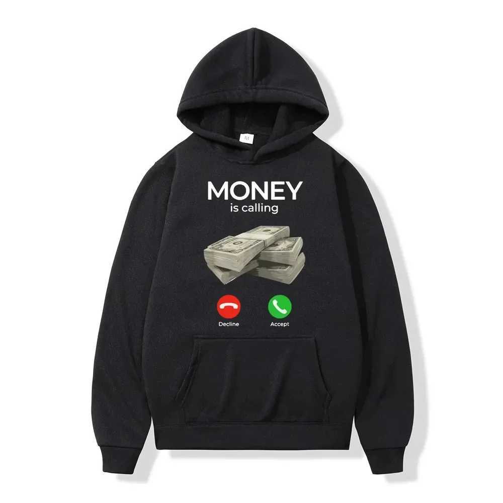 Autumn Winter Man Hoodies Money Is Calling Cash Print Pullover Hoody Women Sweatshirt Fashion Unisex Streetwear y2k ClothingXJ2500118