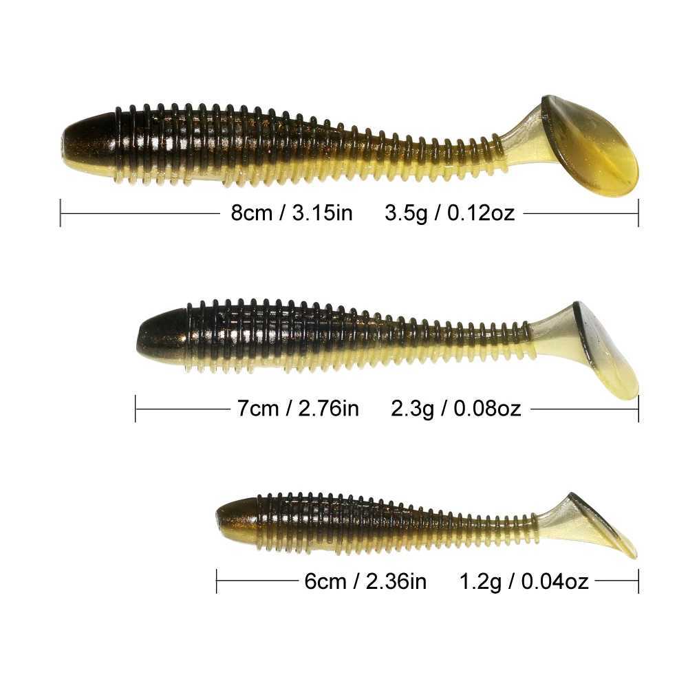 Fishing Lures 6cm- 8cm Plastic Silicone Bait Artificial Wobbler Worm Swimbait Predator Soft Lure shad for Pike Bass Sea TackleXJ250122