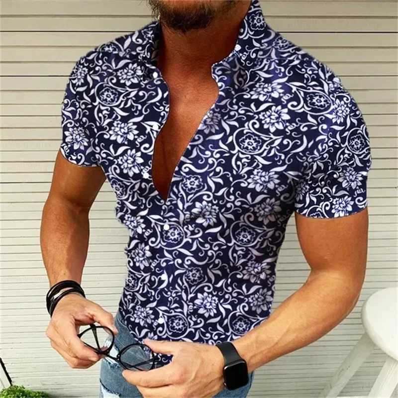 Mens New fashion trend Plaid Shirt Short Sleeve Slim Button Lapel Shirt Casual in Spring and summer Top clothing Single shirtXJ250121