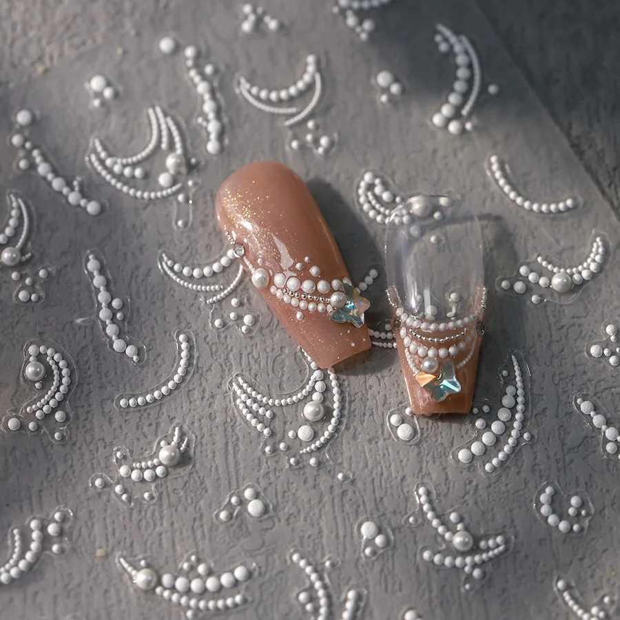 5Dquality pearl thread curtain nail art stickers French line decorative nail art stickers art slider decals nail art accessoriesXJ250120