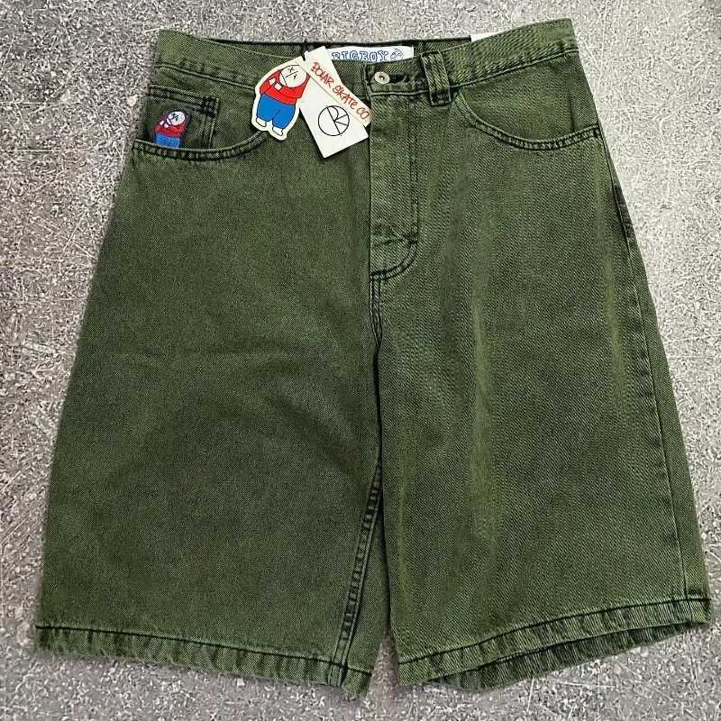 Big Boy Baggy Shorts New Harajuku Hip Hop Cartoon Graphic Embroider Retro Denim Shorts Y2k Gym Basketball Shorts Women Clothing X250203