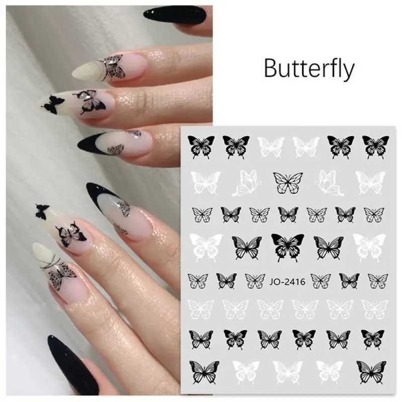 Abstract Simple Line Graffiti Nail Sticker Nail Art Decoration Geometric Line Flower 3D Sticker Nail Art AccessoriesXJ250120