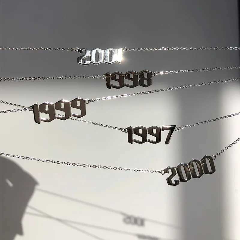 Stainless Steel Birth Year Necklaces For Women Men Gold Silver Color Neck Chain Choker Male Female Pendant Necklace JewelryXJ250121