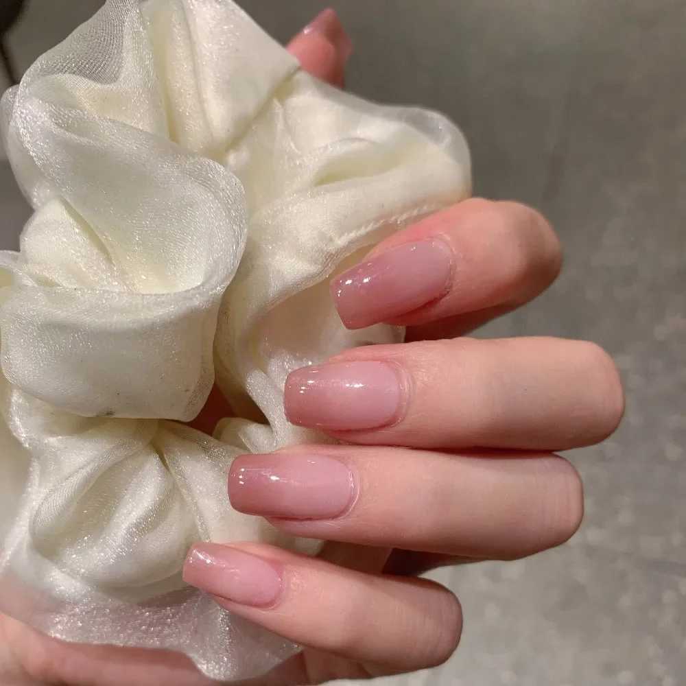 Semi-cured Gel Nail Stickers Solid Color Nail Semi-baked Tips Full Paste Nail Decals UV Lamp NeedXJ250120
